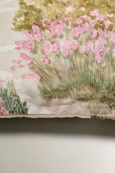 SHRUB PRINT CUSHION COVER - Green by Zara