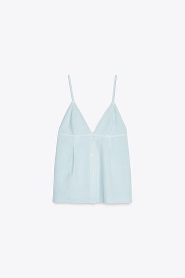TRIANGLE TOP - Light blue by Zara - Image 3