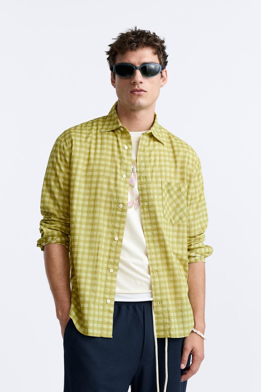 チェックシャツ - LIMITED EDITION - イエロー | ZARA Japan / 日本