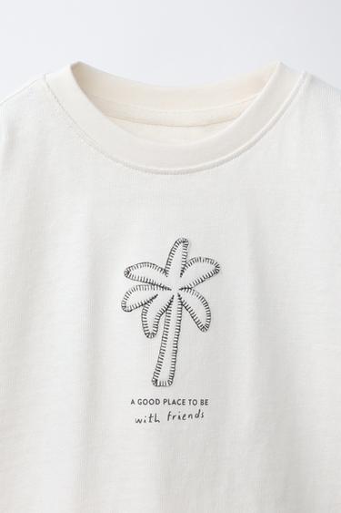 T-SHIRT BRODÉ - Écru moyen de Zara - Image 2