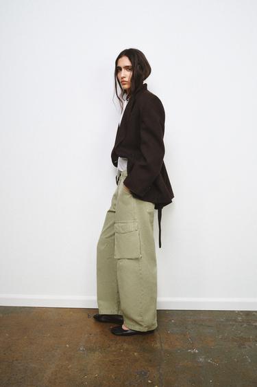 БЛЕЙЗЕР ИЗ 100% ШЕРСТИ С ПОЯСОМ — ZW COLLECTION LIMITED EDITION — ОТТЕНОК КОРИЧНЕВОГО от Zara