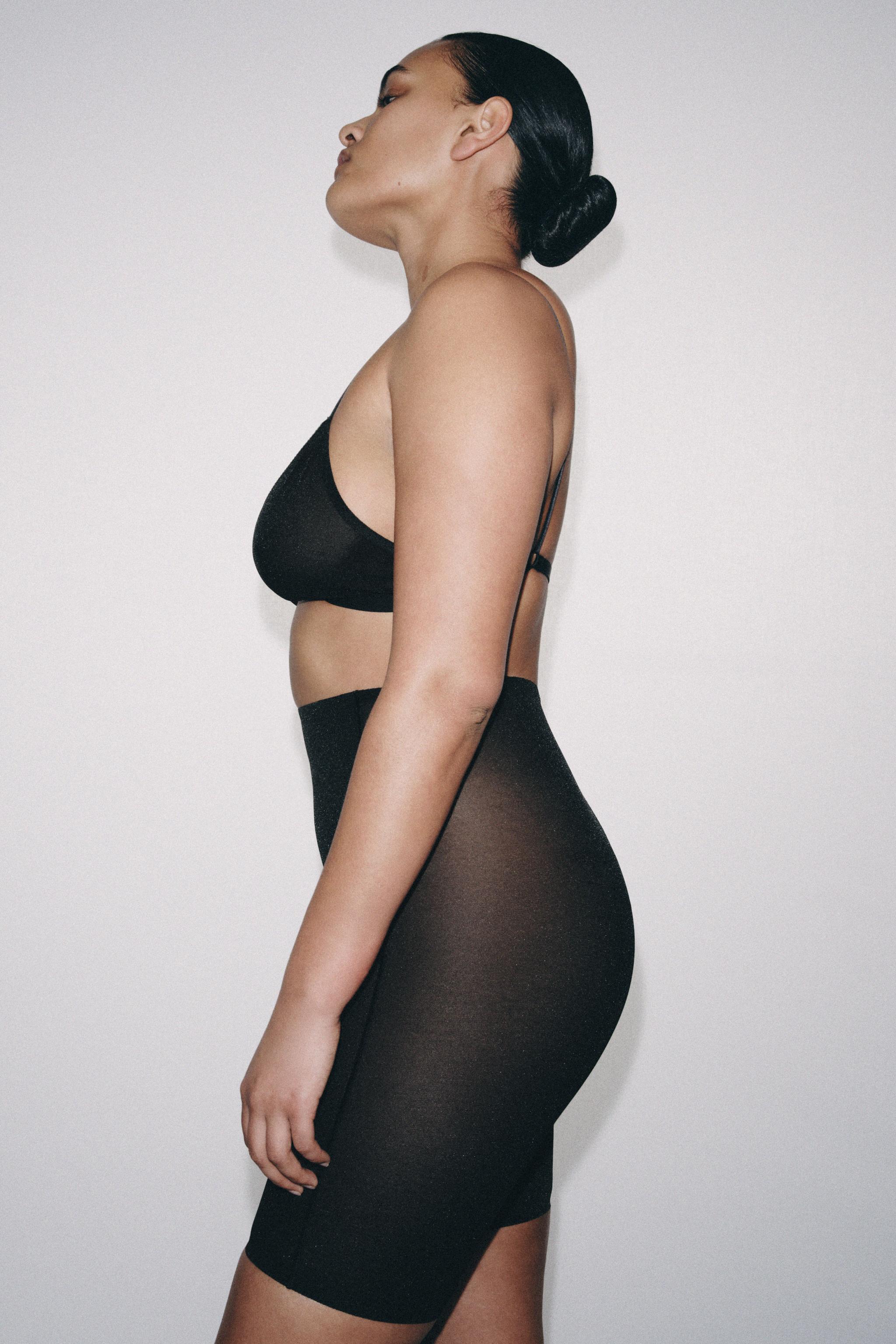 MESH BIKE SHORTS WITH POLYAMIDE — Black