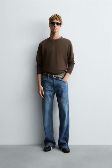 BASIC REGULAR FIT SWEATER - Chocolate by Zara
