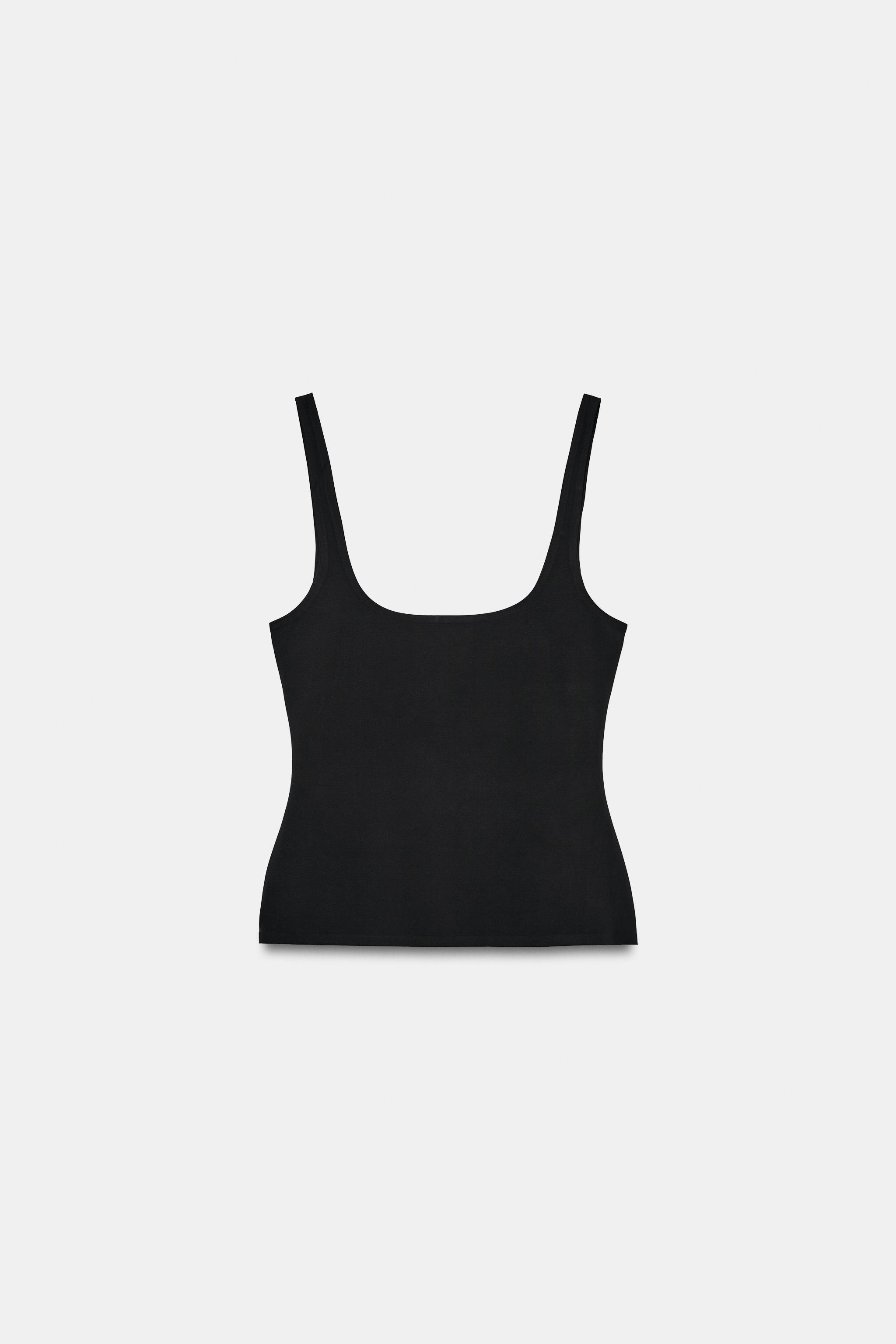 Женские топы Zara Polyamide Spaghetti Strap Top — фото 6