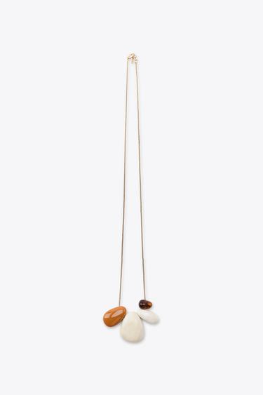 COLLANA CATENA PIETRE RESINA - Dorato di Zara
