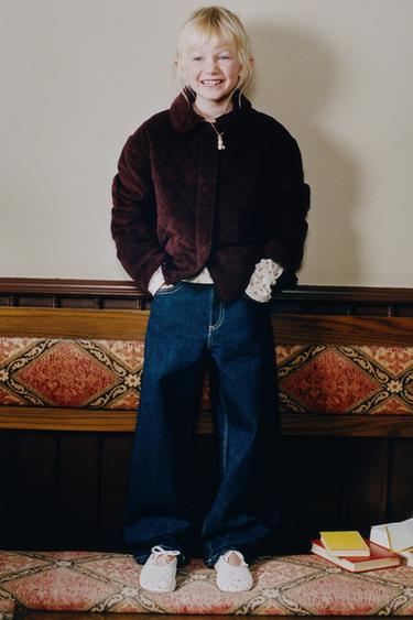 VELVET PETER PAN COLLAR JACKET - Burgundy by Zara