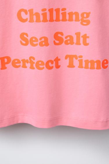 T-SHIRT WITH SLOGAN PRINT - Pink by Zara - Image 3