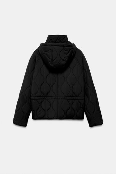 BLOUSON REMBOURRÉ À CAPUCHE - Noir de Zara - Image 6