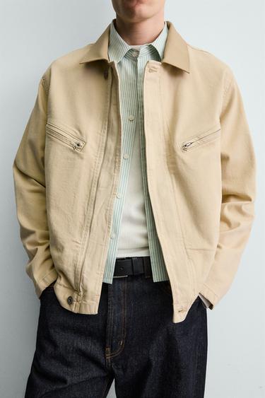 DENIM JACKET WITH CONTRAST COLLAR - Yellow by Zara - Image 7