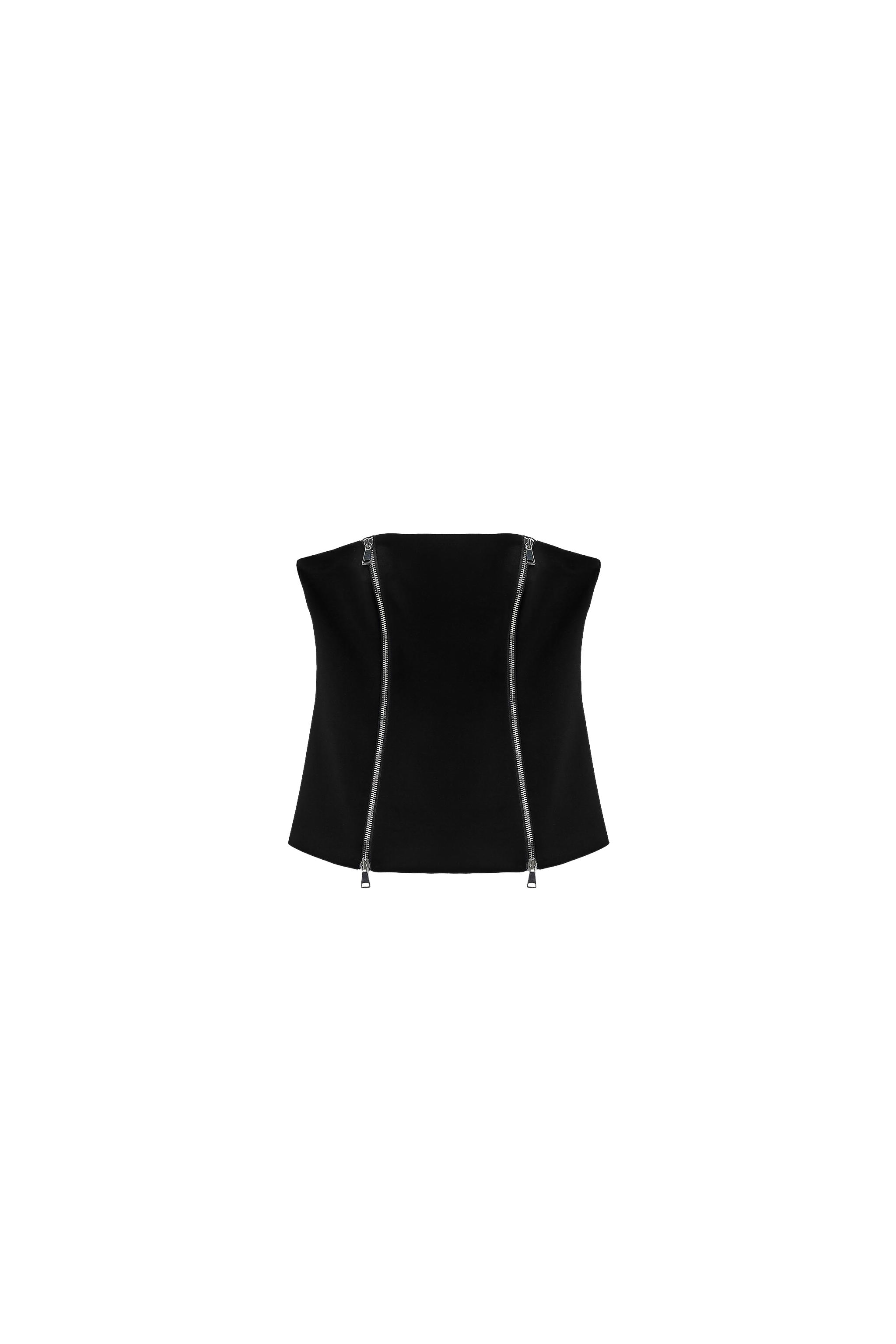 STRAPLESS ZIPPER TOP SECOND HAND | Zara Preowned