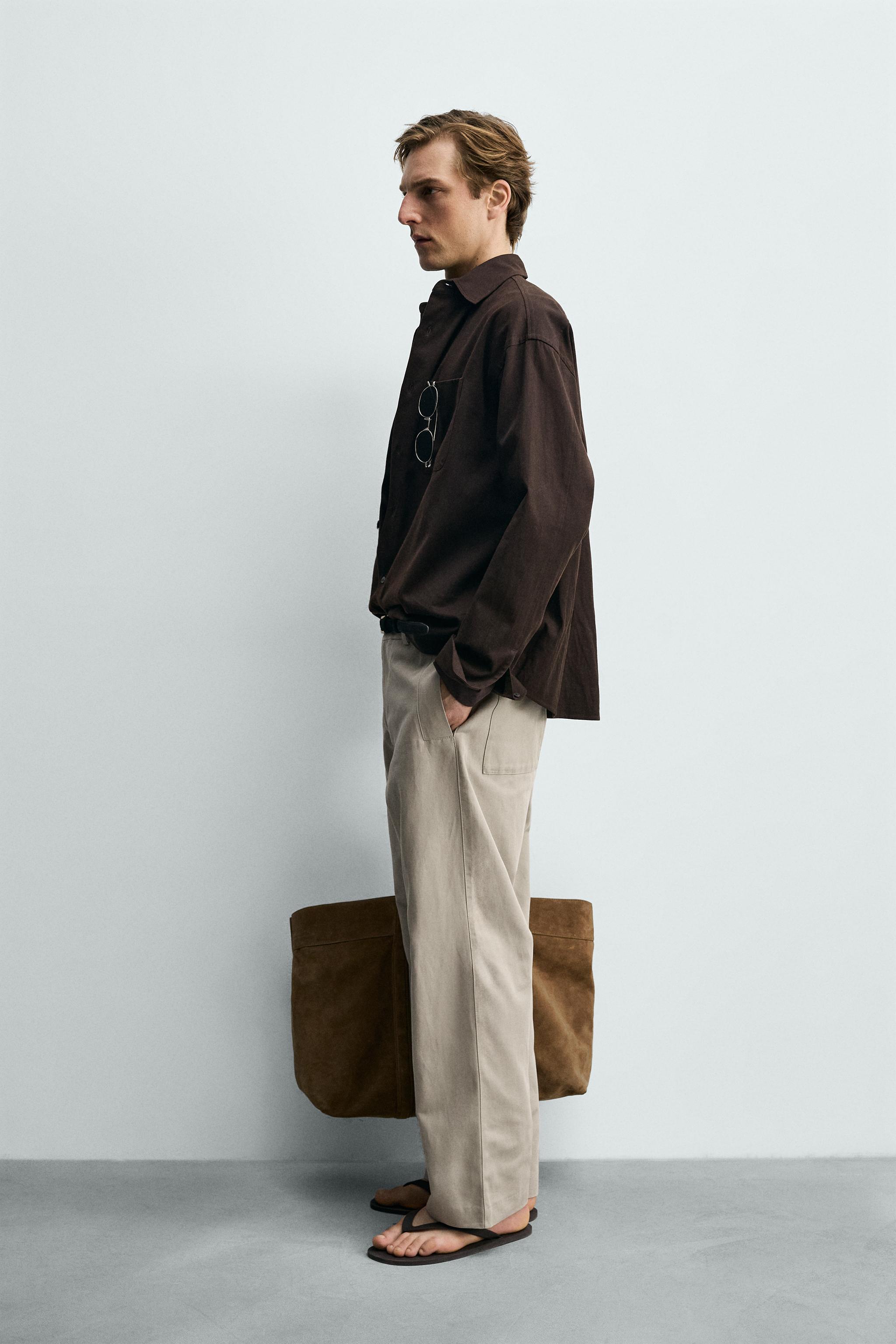 RELAXED FIT COTTON - LINEN PANTS