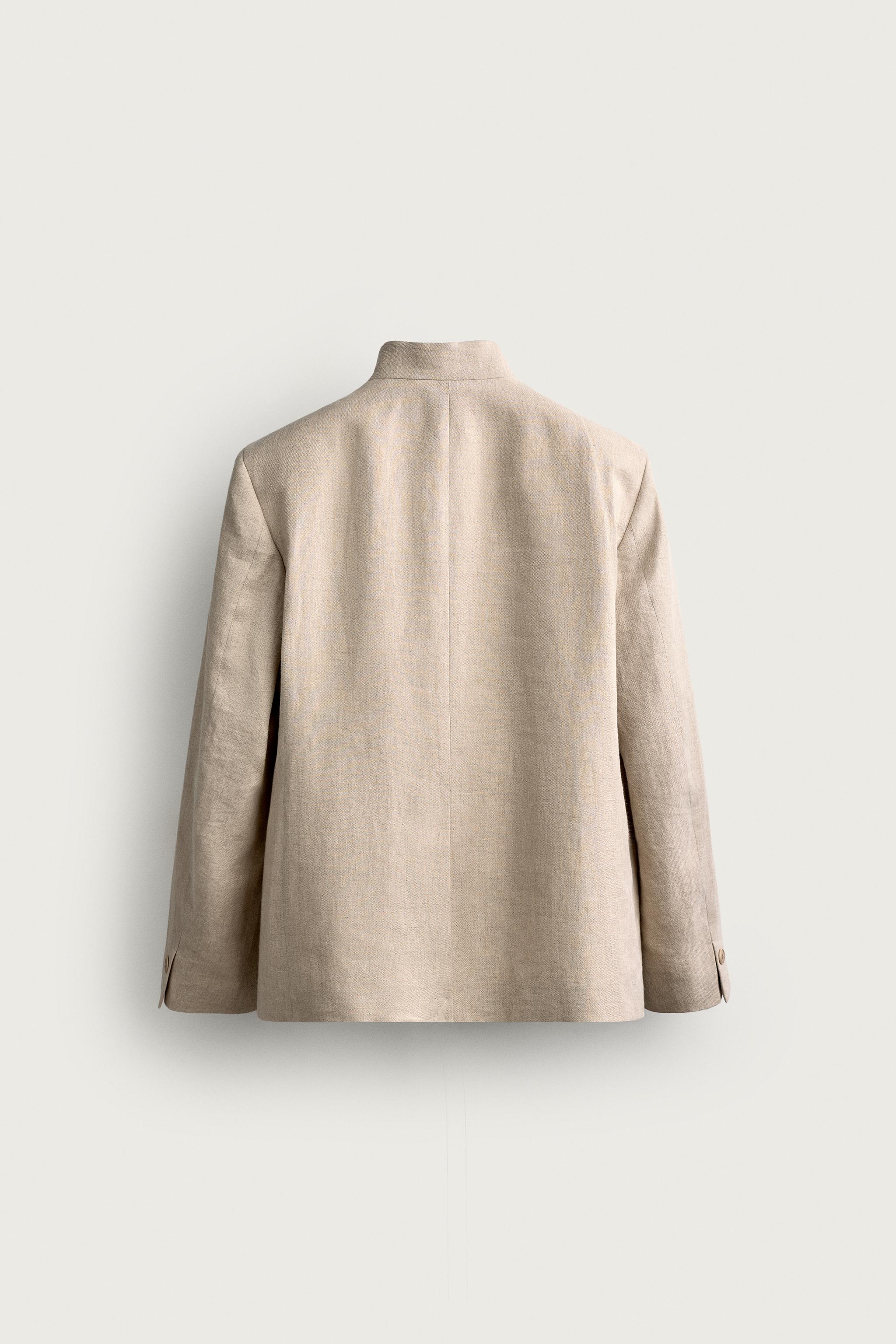 Мужские пиджаки Zara RELAXED FIT DOUBLE BREASTED SUIT BLAZER — фото 10