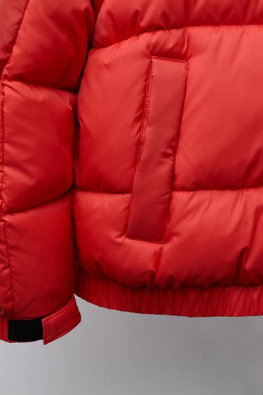 TEXT PRINT PUFFER COAT - Red by Zara - Image 6