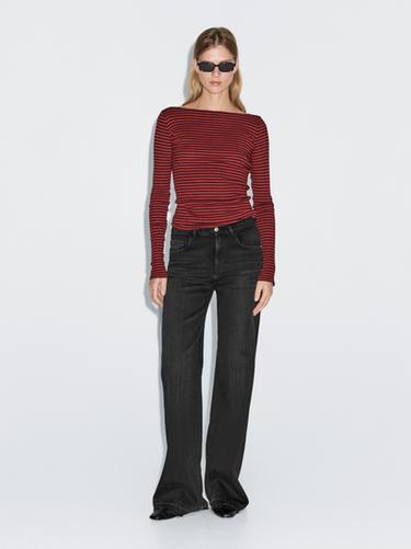 Zara Mid-rise bell bottom jeans - Black