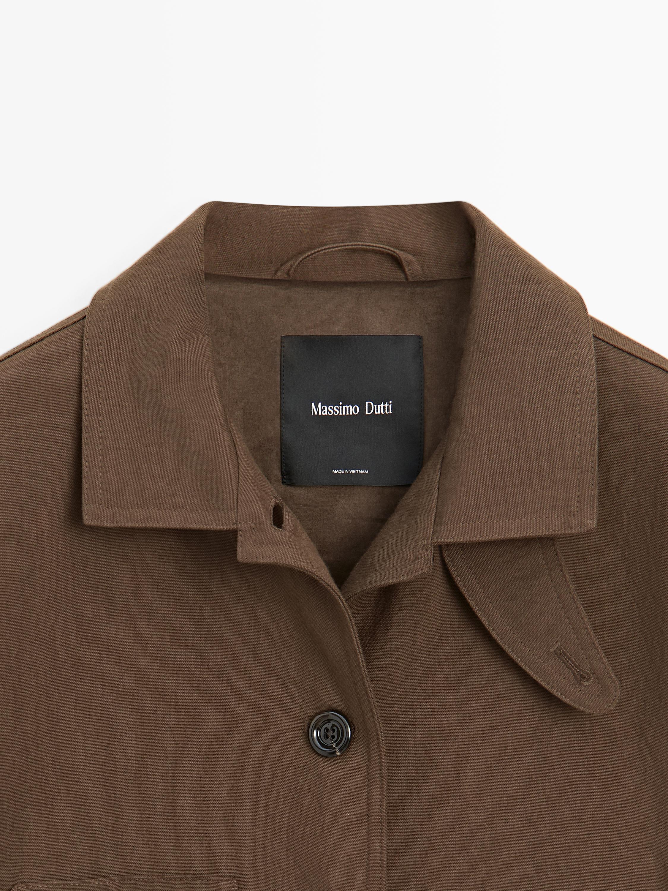 Cotton blend jacket with pockets