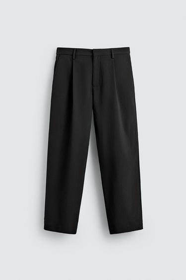 GEOMETRIC JACQUARD TROUSERS - Black by Zara