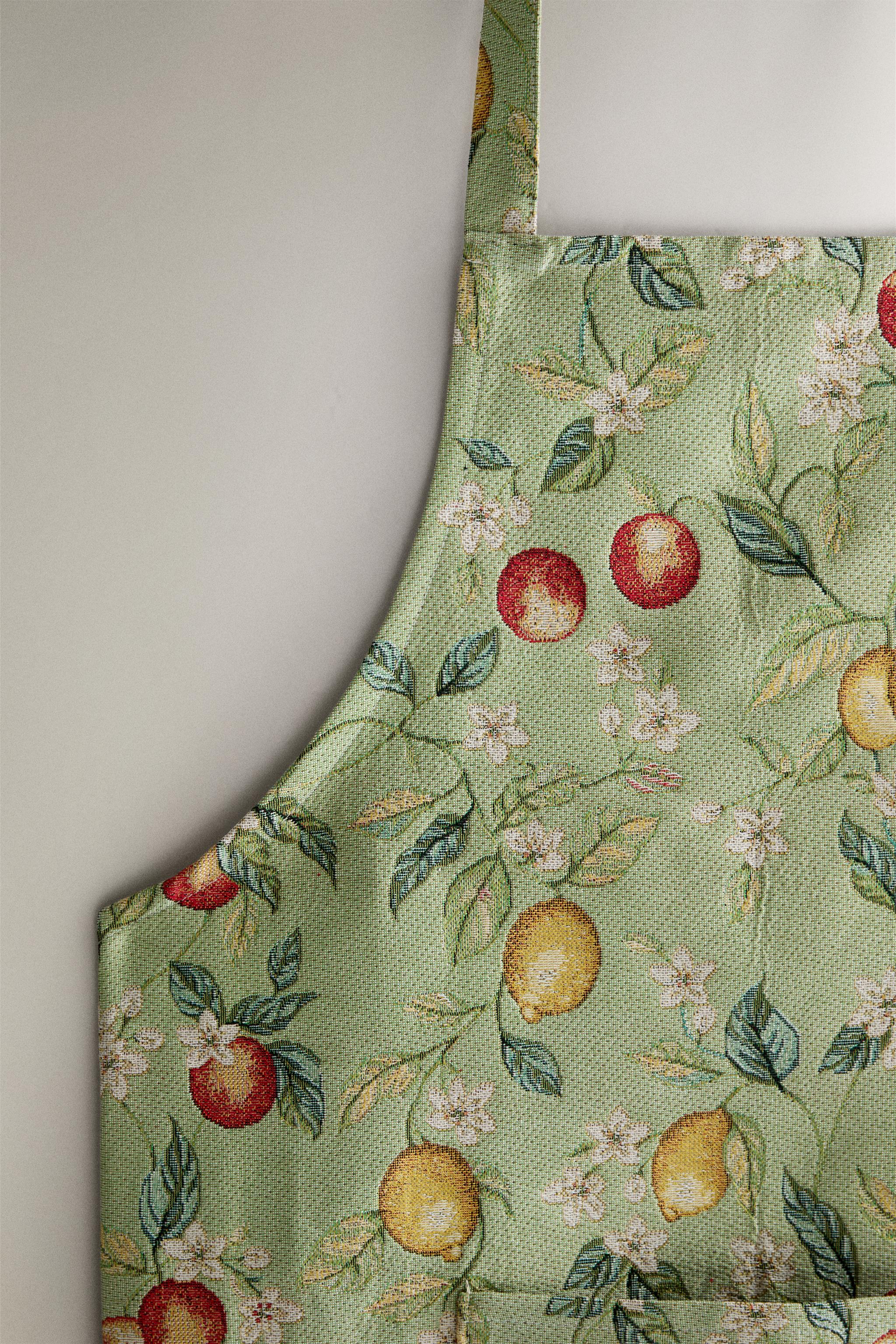 LEMON JACQUARD APRON — Green