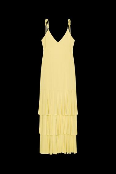 MIDI-KLEID MIT VOLANTS - Gelb von Zara - Bild 0