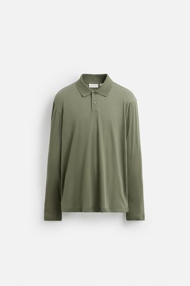 POLO ALGODÓN LIGERO - kaki-med de Zara