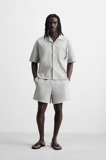 CONTRAST TECHNICAL SHORTS - Pearl grey by Zara - Image 0