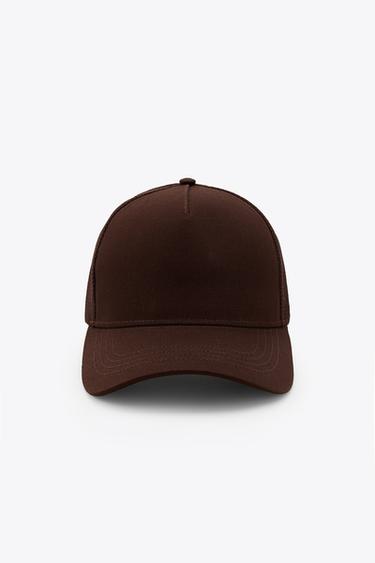 Zara COTTON MESH CAP - Brown - Image 0