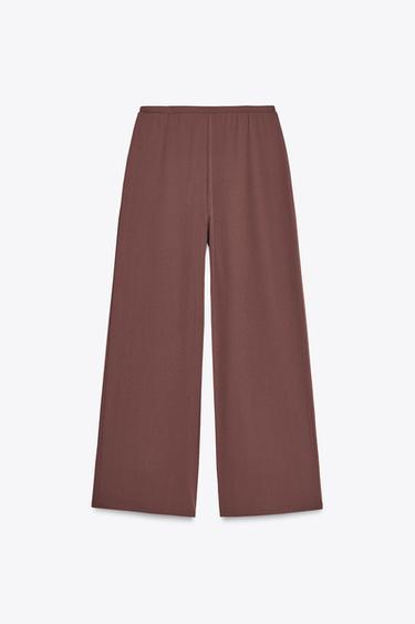 PANTALON DROIT TEXTURÉ - Marron de Zara - Image 5