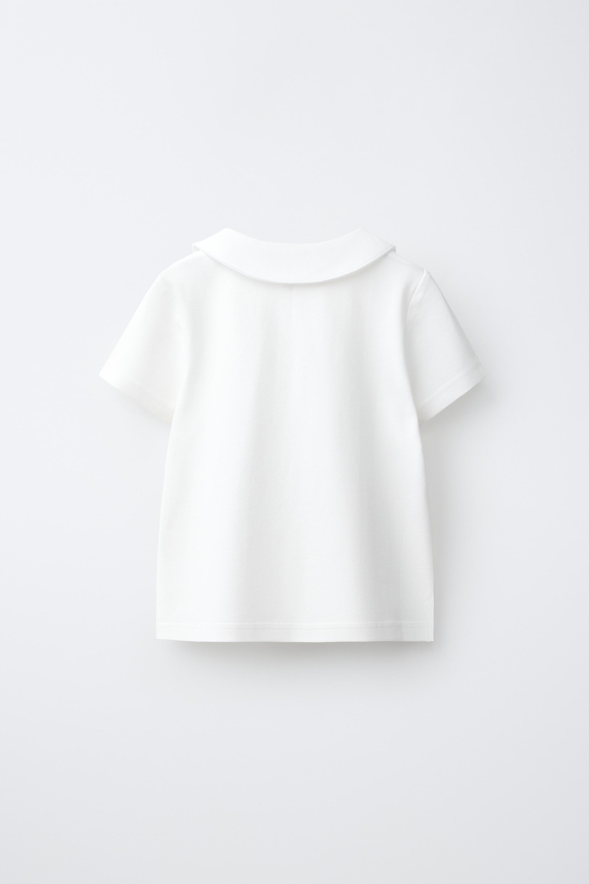PETER PAN COLLAR PIQUÉ POLO — White