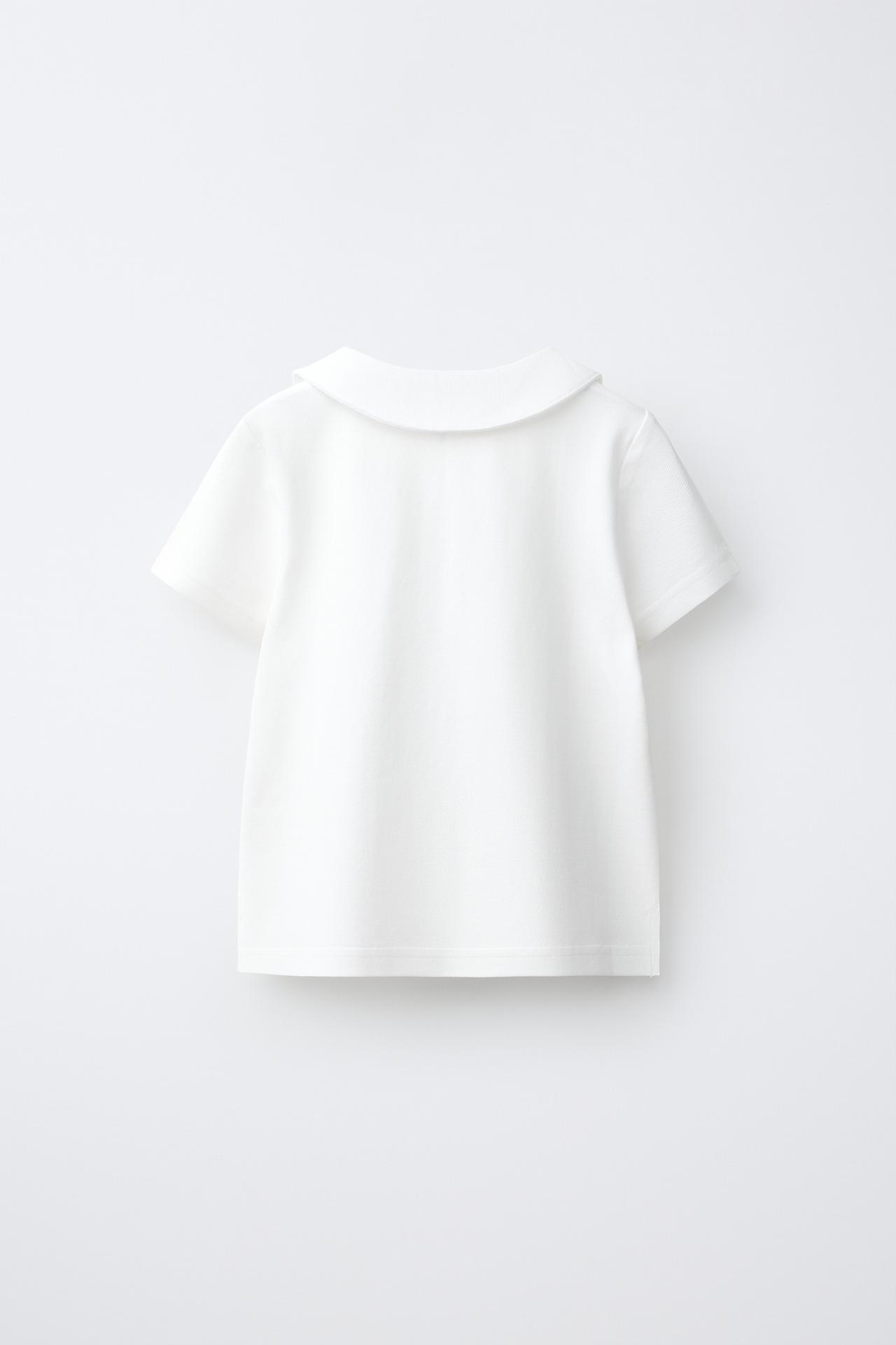 PIQUÉ PETER PAN COLLAR POLO — White