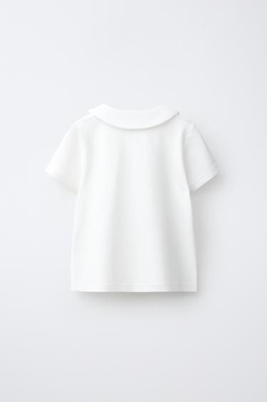 PIQUÉ PETER PAN COLLAR POLO — White 2