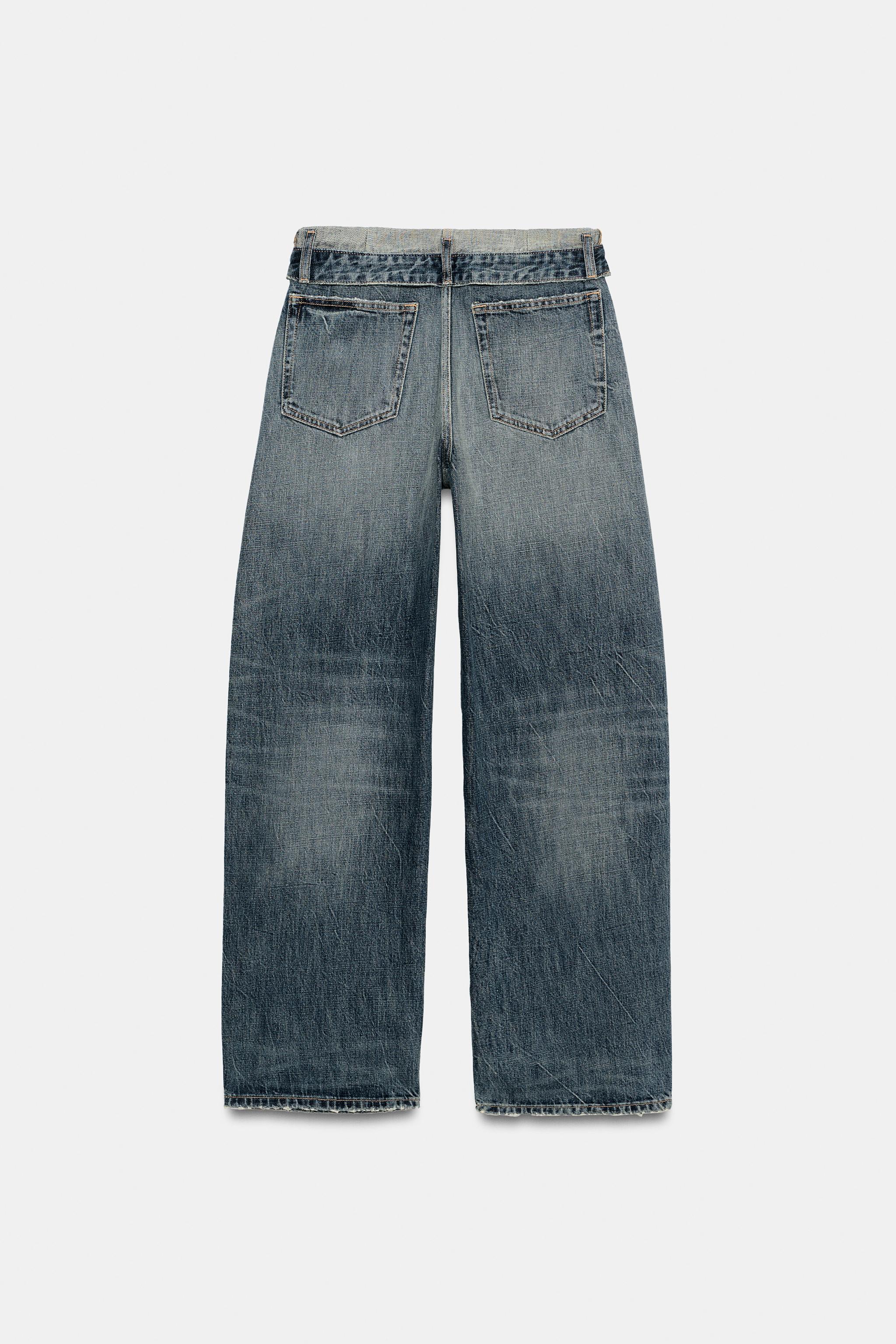 Zara TRF KIVRIK BELLİ ORTA BEL JEAN görsel 7