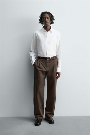 SLIM FIT TEXTURED SHIRT - White by Zara - Image 0