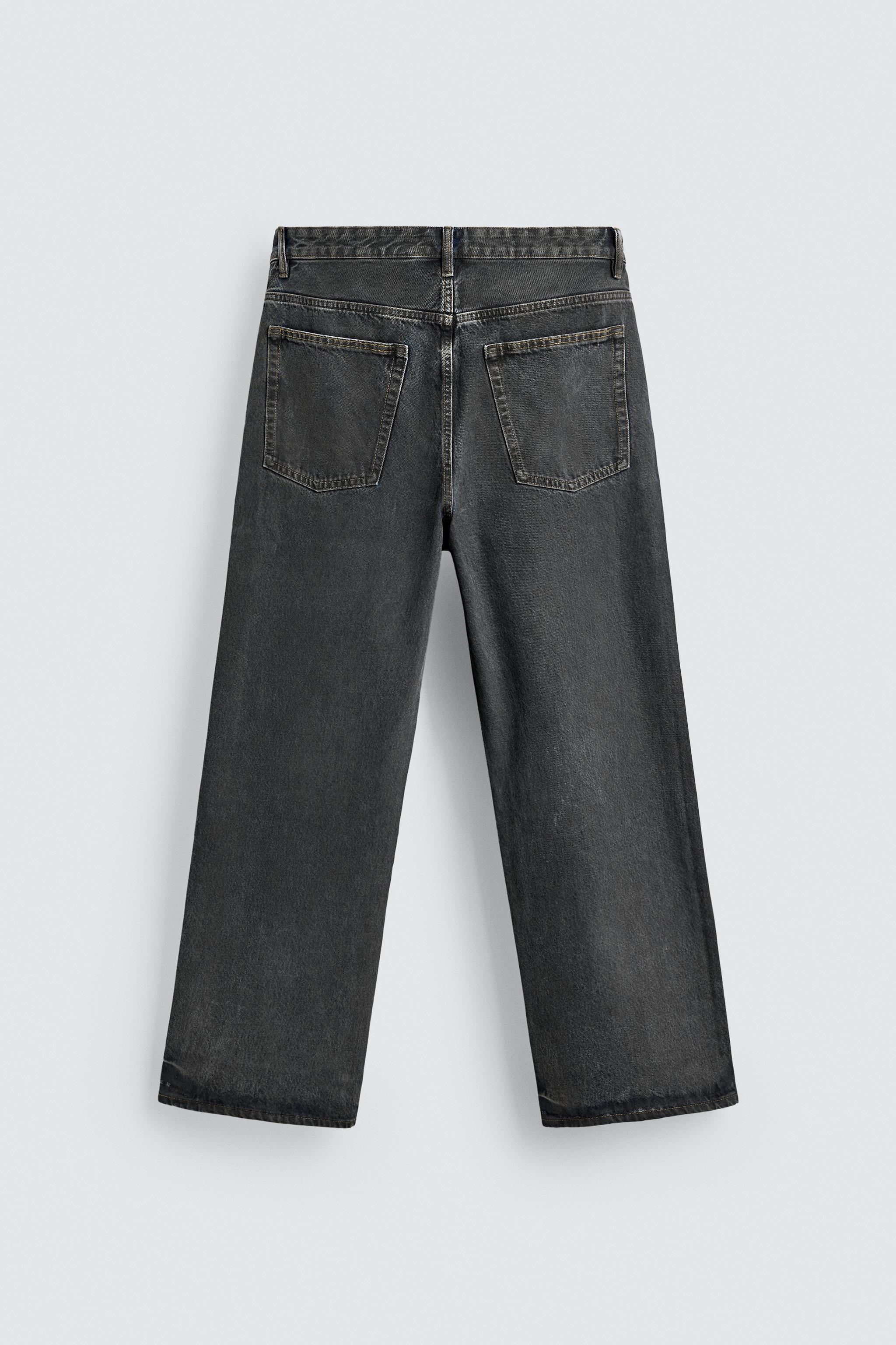 WAXED EFFECT BAGGY FIT JEANS