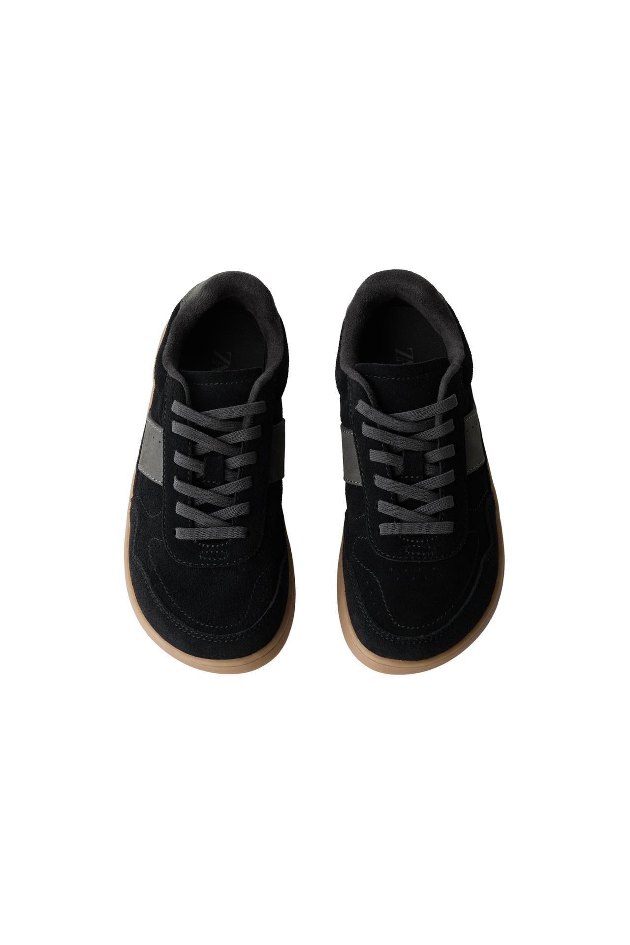 LEATHER BAREFOOT SNEAKERS — Black