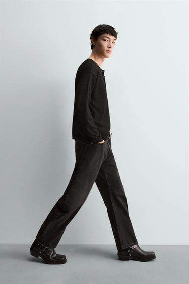 Zara BARREL FIT 牛仔褲 - 黑色