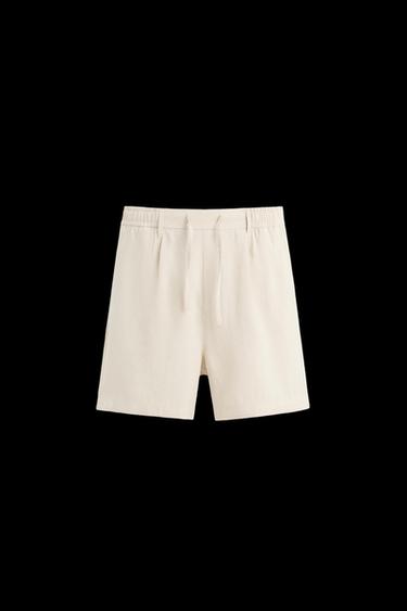SHORT REGULAR FIT BERMUDA SHORTS - Ecru by Zara - Image 0