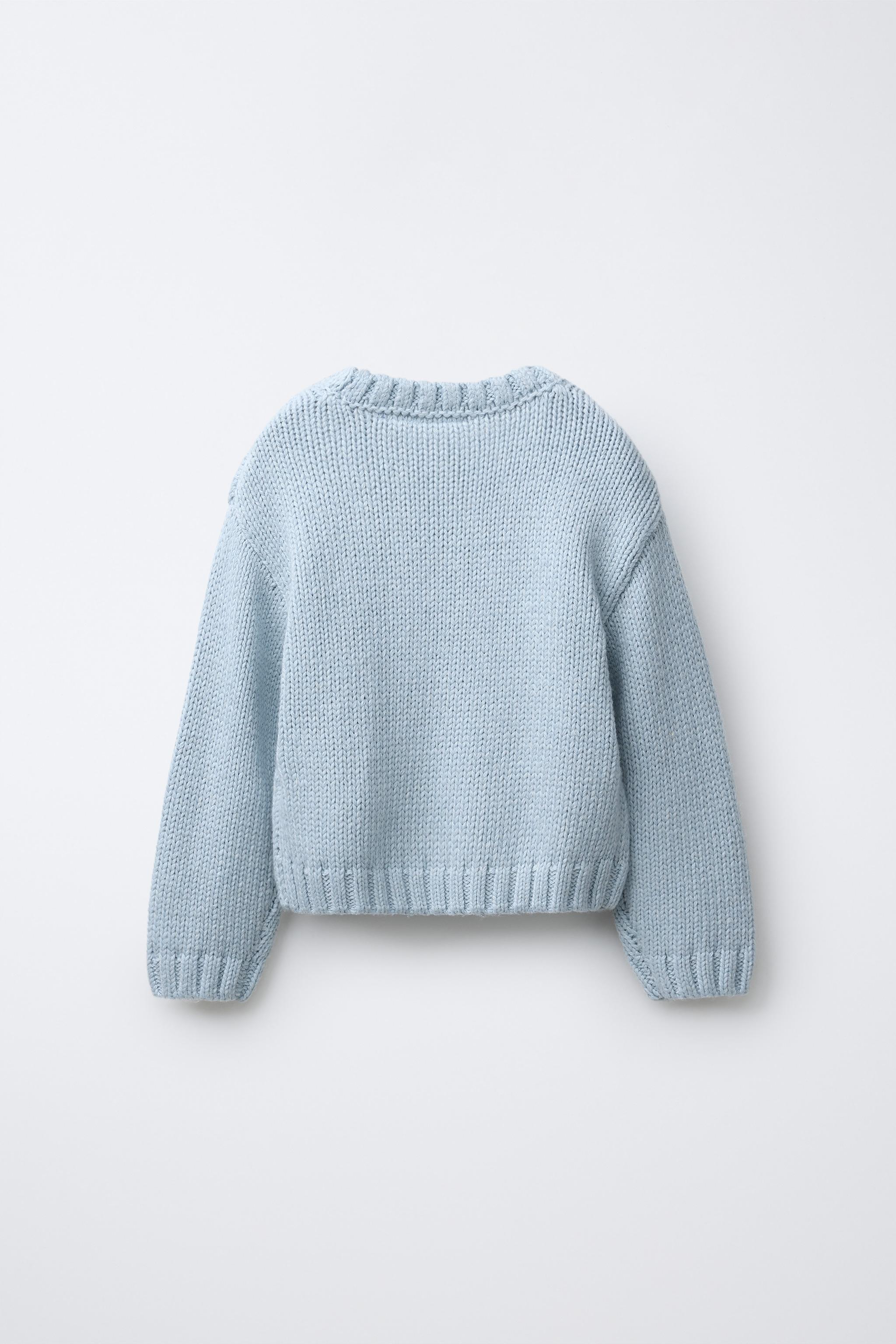 EMBROIDERED KNIT SWEATER - Pastel blue | ZARA United States