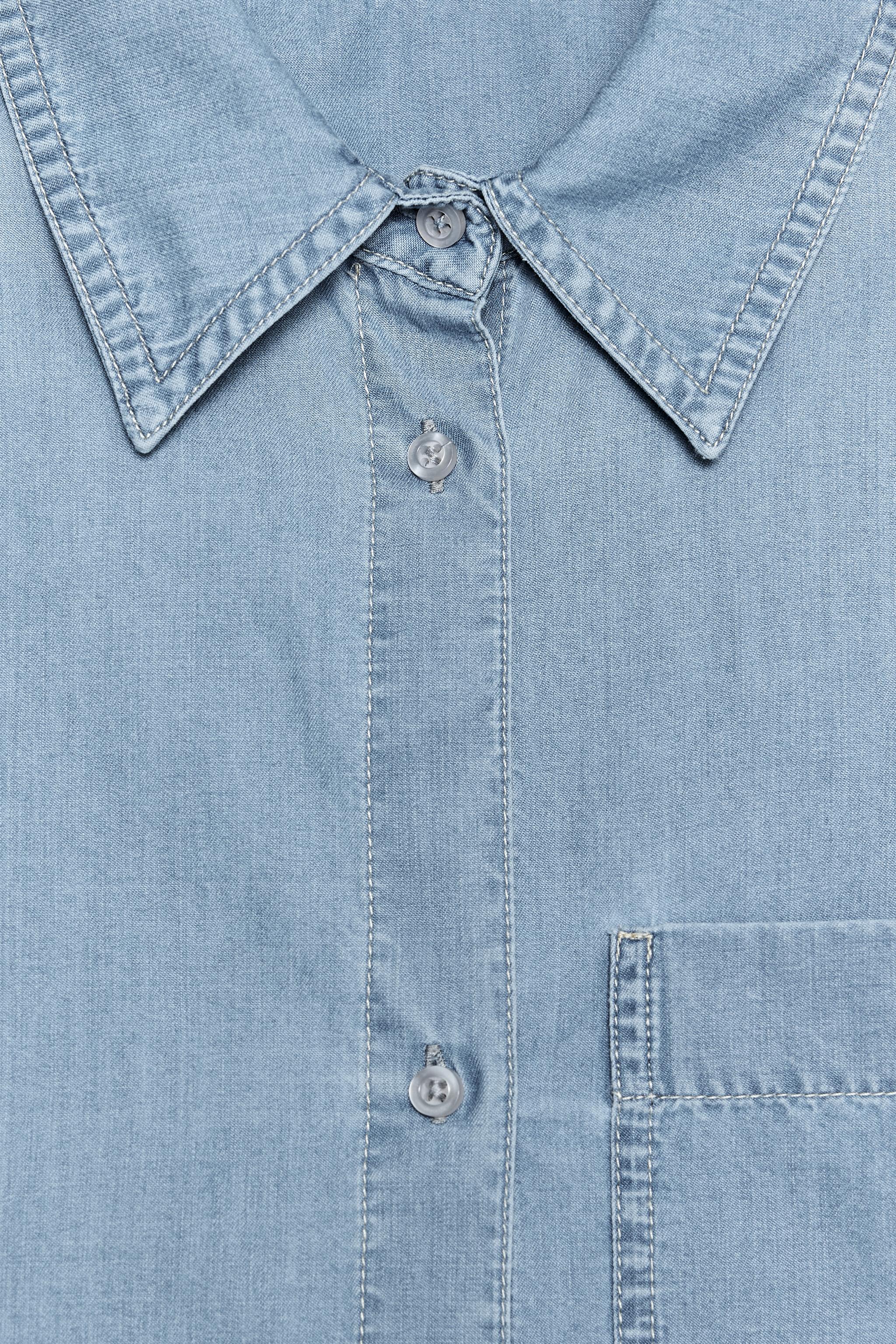 【ZARA】ポケット付きデニムシャツ 9942/402/400 ZARA】ポケット付きデニムシャツ 9942/402/400 トップス（メンズ）