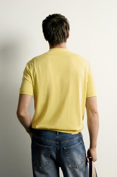 POLO EN MAILLE REGULAR FIT - Jaune de Zara - Image 2