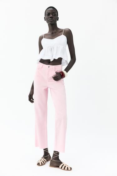 JEANS Z1975 RECTOS TIRO ALTO - Rosa de Zara