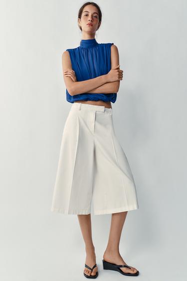 Zara DRAPED BALLOON TOP - Cobalt