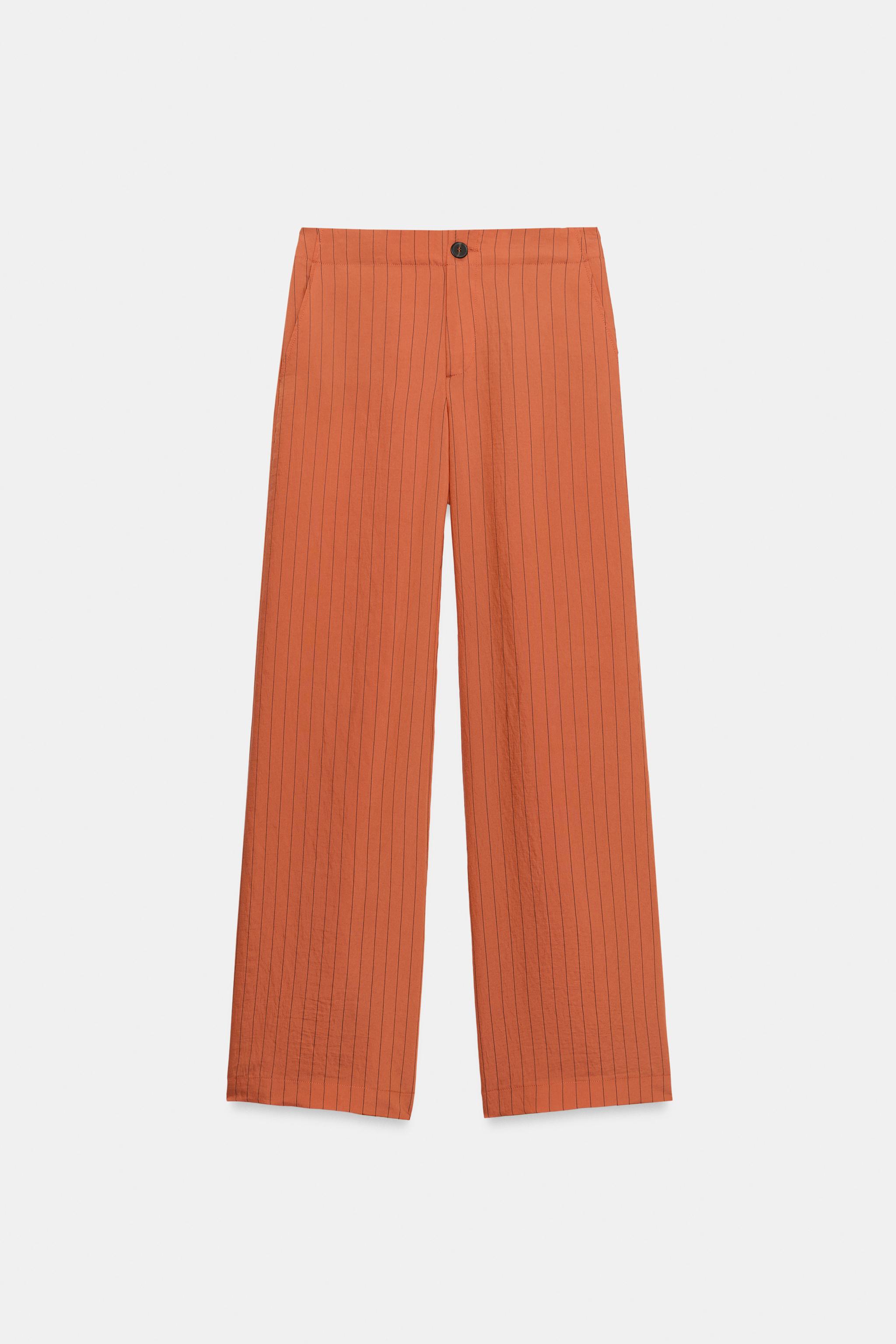 Zara ÇİZGİLİ STRAIGHT FIT PANTOLON görsel 6