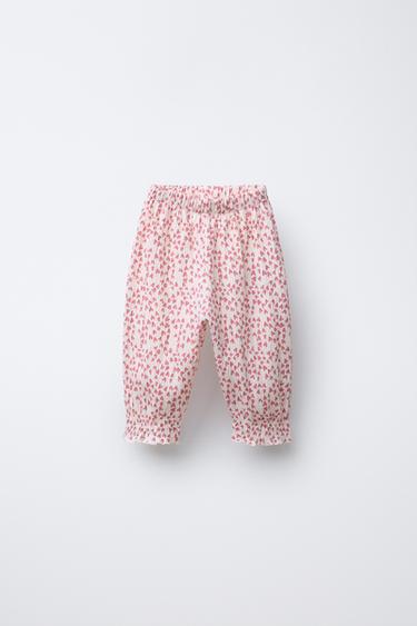 BROEK MET HARTJESSTRUCTUUR - Roze van Zara