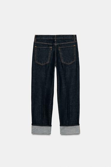 Zara ZW COLLECTION LOW-RISE STRAIGHT LEG JEANS - Blue
