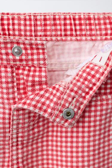 GINGHAM TWILL CULOTTES - Red by Zara - Image 2