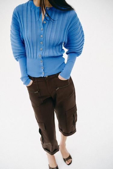 PANTALON CARGO CAPRI - Marron de Zara - Image 5