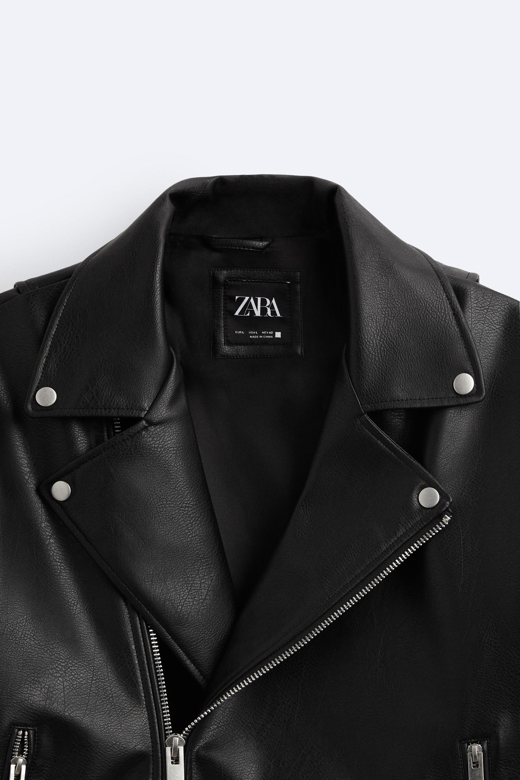 Zara faux best sale leather jacket womens