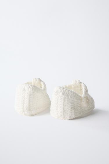 CHUNKY KNIT BOOTIES - Ecru White by Zara - Image 4