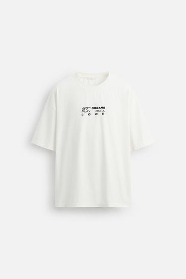 Zara PRINTED GRAPHIC T-SHIRT - White