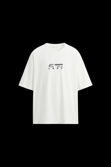 CAMISETA GRÁFICOS ESTAMPADOS - Blanco de Zara - Imagen 0