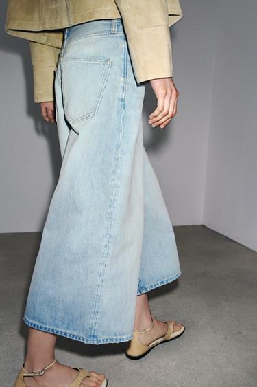 BERMUDA DENIM CULOTTE ZW COLLECTION - Bleu clair de Zara - Image 3